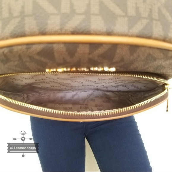 NWT Michael Kors abbey large backpack brown acorn - Picture 6 of 8